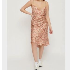 Romantic Silk Slouch Neck Slip Dress | Adjustable Straps | Size Large